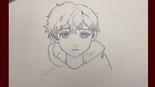 how to draw anime boy wearing a hoodie