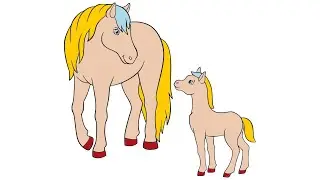 HOW TO DRAW HORSE EASY-LEARN TO GLITTER ANIMALS HORSE STEP BY STEP-DRAWING AND ART PIC