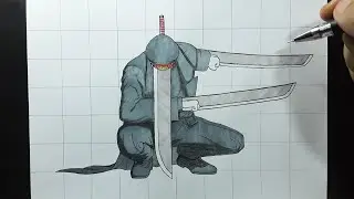 how to draw katana man