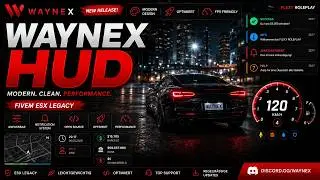WAYNEX HUD | CLEAN ESX LEGACY HUD + SETTINGS + NOTIFY + SPEEDOMETER | FiveM Showcase
