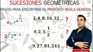 📲Sucesiones geometricas✅ ejemplos de cómo obtener el patrón👌🏻 aprende fácil