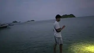looking  crabs and fish in the night squed too relaxing  amazing  feeling  on the sea isla Gigantes