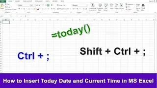 How to Insert Today Date and Current Time in MS Excel | Time and Date in MS Excel