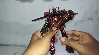 Review MG/100 Aile Strike Gundam Bandai Custom Color Metallic Red with Glossy Top Coat
