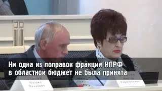 Ни одна из поправок фракции КПРФ в областной бюджет не была принята