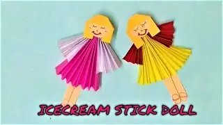 Cute Paper Doll | Ice cream stick doll | Decorative ice cream stick doll|stick puppet|Diy paper doll