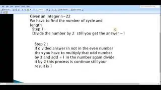 3n+1 program in c++ || C++ programming ||competitive programming
