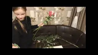 Круглый букет в технике "Спираль"