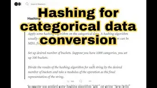 Hashing method to convert categorical data to numeric