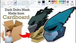 I Made Dark Deku Mask using Cardboard