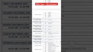 CBSE Board Exam 2024 DateSheet Class -12th | #cbseboardexam2024 #class12th #datesheet2024