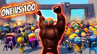 Can a Juggernaut beat 100 Beasts in Gang Beasts?