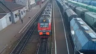 Электровоз 3эс5к-301 проследует ст.Тихорецкая с грузовым составом