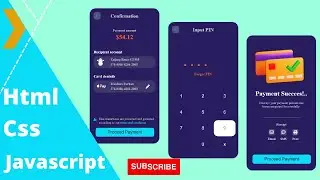 How to make Payment Page on Html CSS and JavaScript ||  PIN Page || Web Creator