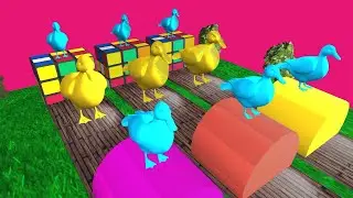 Cow Cartoon VS Gorilla, Paint and Animals Learn Colors With Duck and wild Animals Cow, Duck, Bear