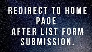Redirect to homepage after list form submission in SharePoint