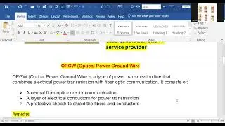 OPGW use in Power System