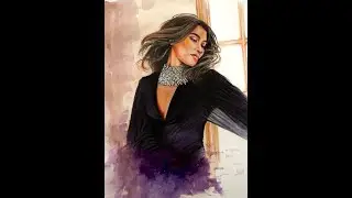 Zendaya Sketch | Water Colour | Pencil sketch