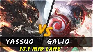 YASSUO - Yasuo vs Galio MID Patch 13.1 - Yasuo Gameplay
