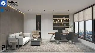 Sketchup tutorial |  Modern Office Interior Design | Sketchup Vray 5 | Pixologic interior