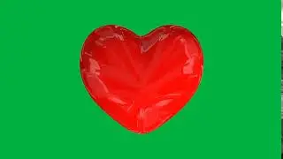 Green Background Video Red Heart