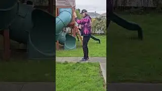 Playing with Nunchucks.