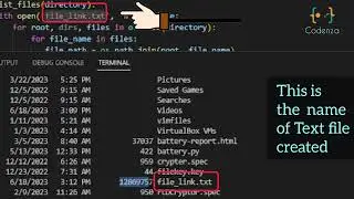 Python: listed all windows files and write them into a text file