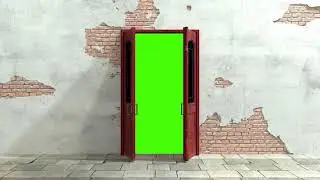 [Top:-5] Green screen effected background Sci-fi Door.