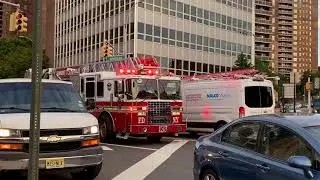 Crazy Jeep Driver Cuts off a FDNY Ladder truck (Uses Airhorn)