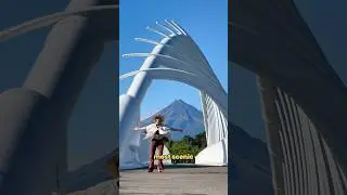New Zealand’s MOST SCENIC Bridge! 🌋 #newzealand #taranaki #travelshorts #newzealandtravel