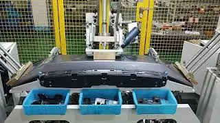 Automotive bumper punching and ultrasonic welding machine sensor bracket welder