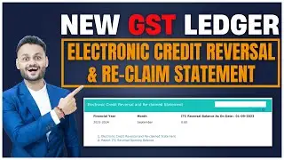 ITC Reversal & Re-Claim Statement | New GST Portal Ledger |  ft 