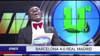 من الفيديوهات المضحكة هذا الموسم مذيع اخبار نيجيري يذيع نتائج مباريات الليجا الاسبانيه