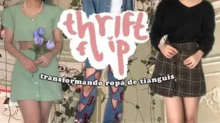 thrift flip || tranformando ropa de tianguis a ropa bonita *diy* (cc español)