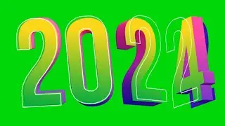 Digital 2024 Green Screen Video Digital| Number 2024 on Green Background