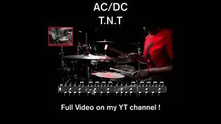 AC/DC - T.N.T. - Drum Cover (with scrolling Drum sheet) #drumcover #drumtutorial #drummer #drums