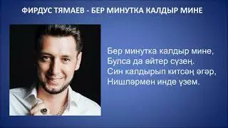 ФИРДУС ТЯМАЕВ   БЕР МИНУТКА КАЛДЫР МИНЕ