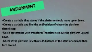 Unity for Beginners - 039 - Assignment - Make Platform move Up and Down