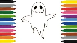 Как нарисовать ПРИВИДЕНИЕ на хэллоуин  / Легкий рисунок привидения / How to draw a  ghost