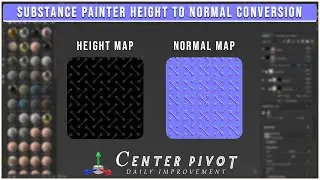 How to convert height map into Normal map in Substance painter - Center Pivot 