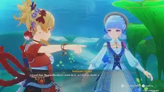 Ayaka and Yoimiya swimming in Fontaine. (Genshin Impact)