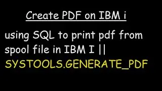 Using SQL to create pdf || GENERATE_PDF