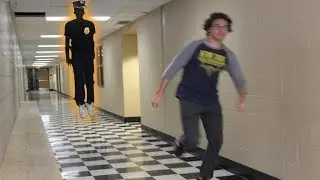 Guys running from a police officer