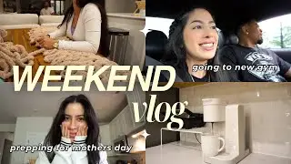 VLOG: knitting my mom a blanket, grwm + going to a new gym 🫶🏼