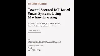Toward Secured IoT-Based Smart Systems Using Machine Learning | RTCL.TV