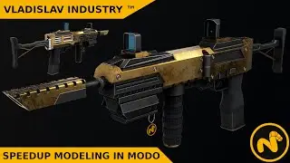 Speed Modeling Modo  -Timelapse modeling weapon - Speedup modeling MODO