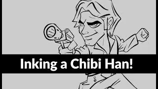 Inking a Chibi Han Solo Using Procreate - Part 2 of 3