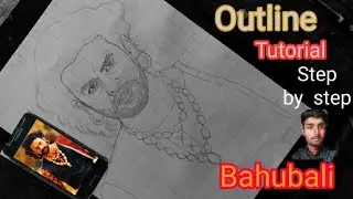 How to draw Bahubali (PRABHAS) step by step |Tutorial| Outline drawing of Bahubali |01| BAHUBALI |