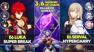 E6 Luka Super Break & E6 Serval Hypercarry | Memory of Chaos 12 | Honkai Star Rail 3.6