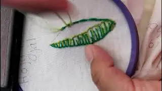 bordado hoja festón, Puntadas para bordar, bordado fácil, bordado para principiantes.
